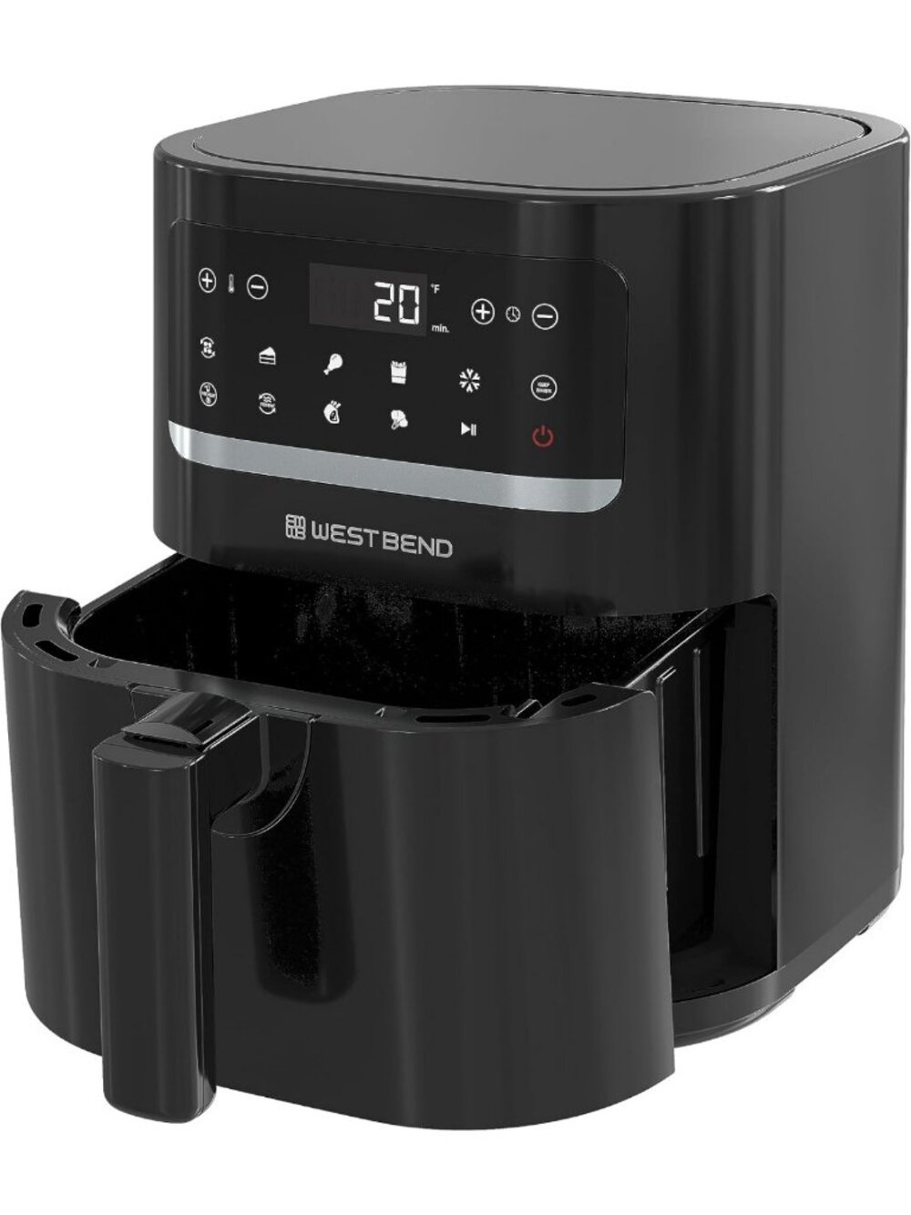 5-Quart Compact Air Fryer with Digital Controls, LCD Display & 10 Cooking